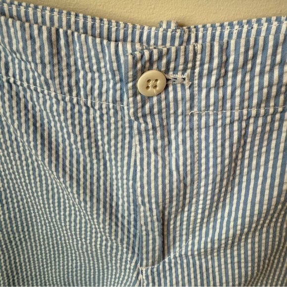 Ralph Lauren Blue White Striped Seersucker Shorts Nautical Coastal Resortwear 12 - Picture 3 of 8
